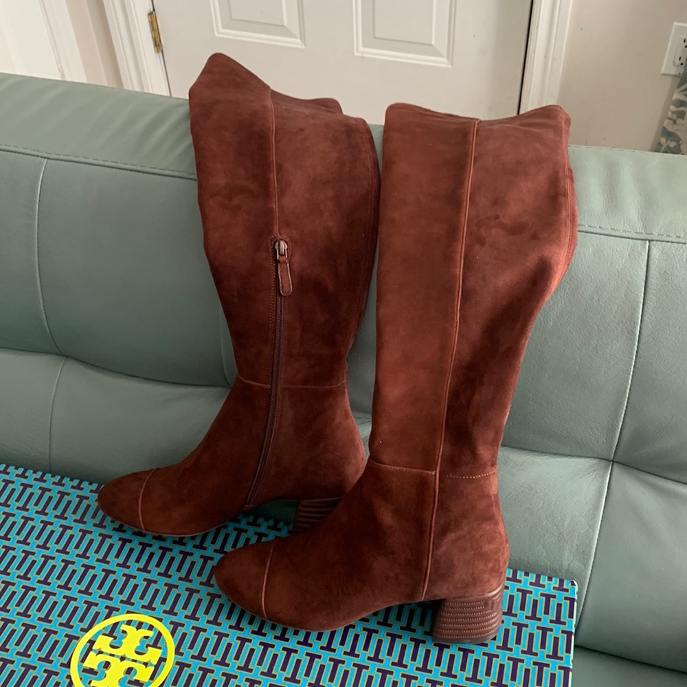 NWT Tory Burch® Brown Nina Over The Knee Suede  Boots - Picture 4 of 12